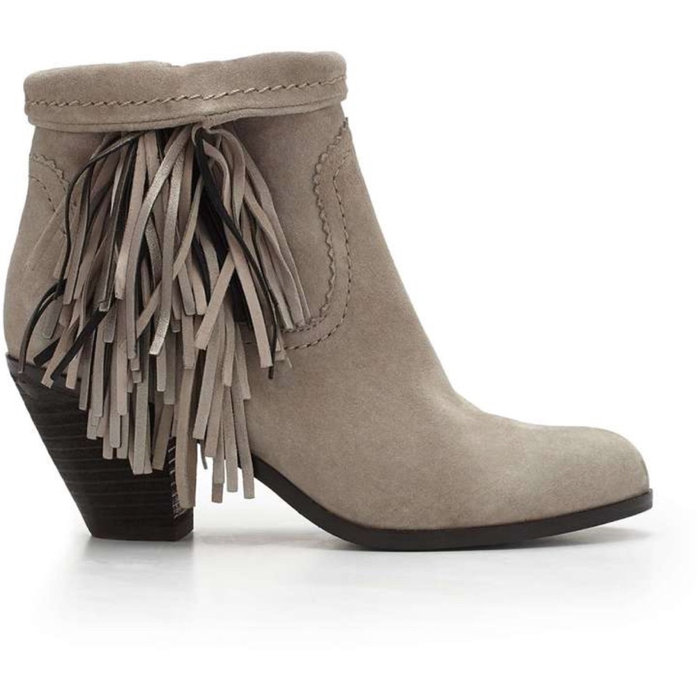 Sam Edelman Louie Leather Cowboy Fringe Ankle Boot